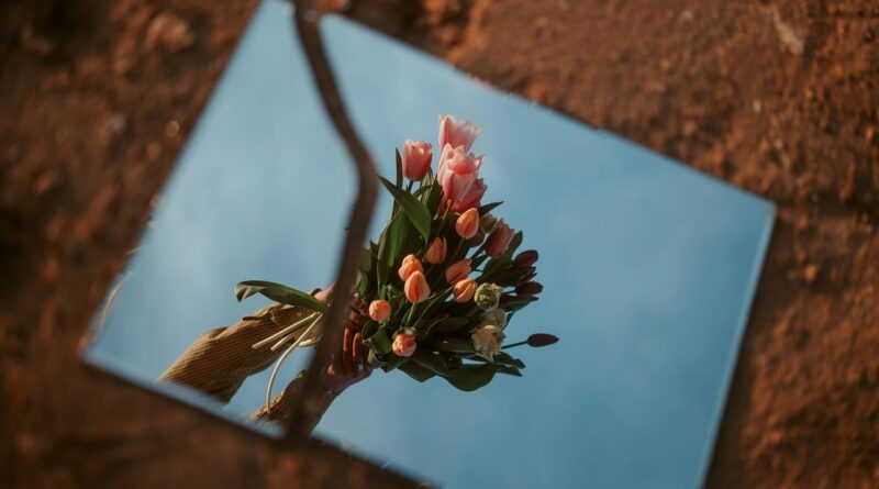 flowers, mirror, reflection, reflected, bloom, flower wallpaper, spring, broken, break, morning, poster, flower background, banner, adobe, landscape, nature, mood, beautiful flowers, culture, equinox, fantasy