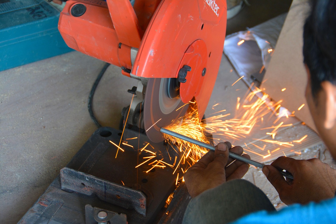 grinder, sparks, metal, tool, steel, worker, work, iron, manual, factory, cut, electric, industrial, grind, machine, disc, equipment, blade, disk, speed, spin, circle, industry, workshop, manufacturing, production, engineering, circular, flash, rotate, turning
