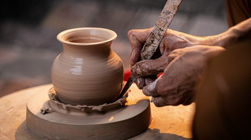 pottery, handcraft, ceramic vessel, potter's wheel, shape, creative, art, tradition, clay, vietnam, artist, hand, hanoi, creation, culture, craft, touch, simplicity, earthenware jar, artwork