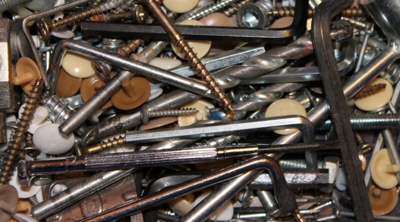 screws, screwdriver, tool, handyman, drill, bits and pieces, allen key, metal