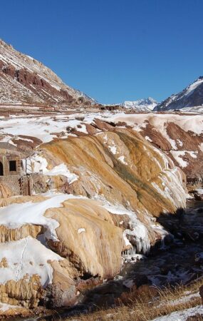 mendoza, church, nature, argentina, puente del inca, landscape, stone, sulphur, mountain, tourism, yellow