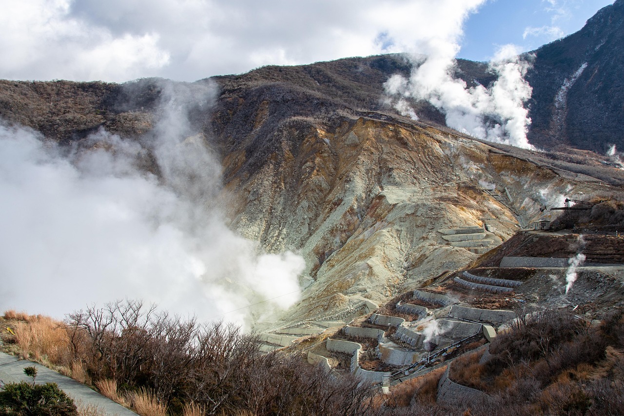 sulphur, active, vents, volcanic, volcano, nature, steam, landscape, okawudani valley, hakone, japan, hakone, hakone, hakone, hakone, hakone