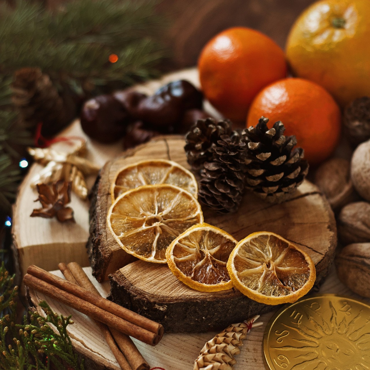 food, the fruit, christmas, wood, table, drink, bark, beautiful wallpaper, background, saw cut
