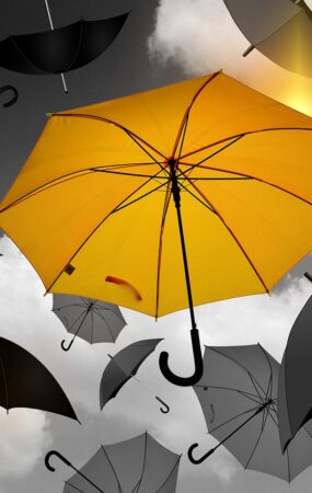 umbrella, yellow, black, white, selection, especially, special feature, one of a kind, faith, uniqueness, individuality, excellent, unique, colour, the atmosphere, mood, attitude to life, whirl, mixed up, ease, multicoloured, coloured, flying, wind, together, pleasure, lust for life, diversity, lots, umbrella, umbrella, umbrella, unique, unique, unique, unique, unique, diversity