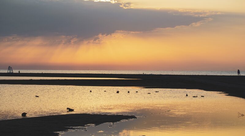 landscape, nature, dawn, laguna, sea